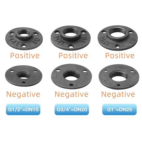 Home TZH 3/4" Floor Flange, Malleable iron Pipe Fittings for Industrial vintage style, Flanges with Threaded Hole for DIY Project/Furniture/Shelving Decoration (10 Pack) - Image 3