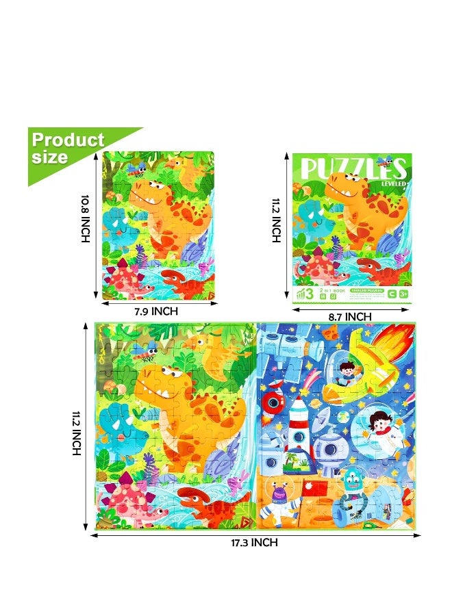 Dinosaur Animal Jigsaw Magnetic Puzzle, Montessori Preschool Learning Toy, 132 Pieces Toddler Dinosaurs Jigsaw Puzzle Book, Suitable for Ages 3-8 Olds Boys and Girls - Image 4