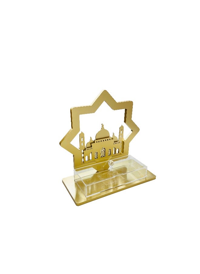 SIDDIQ 24019 Ramadan Wooden Mosque Stand, Ramadan decor 