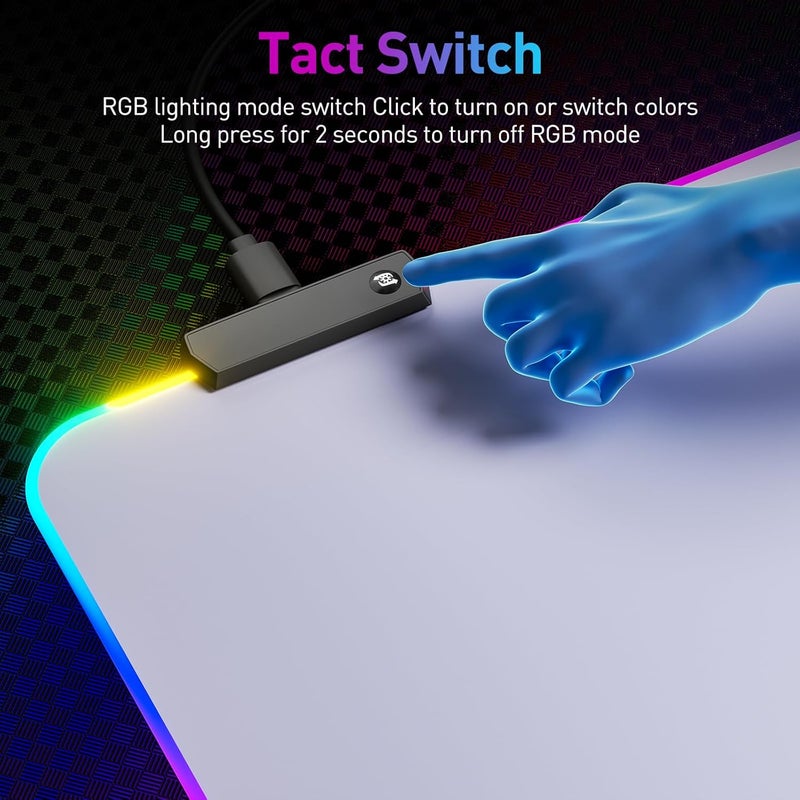DR CATCH RGB Mousepad Led Mouse Pad, Large Mouse Pad,Led and Big Mouse mat(White) - Image 4