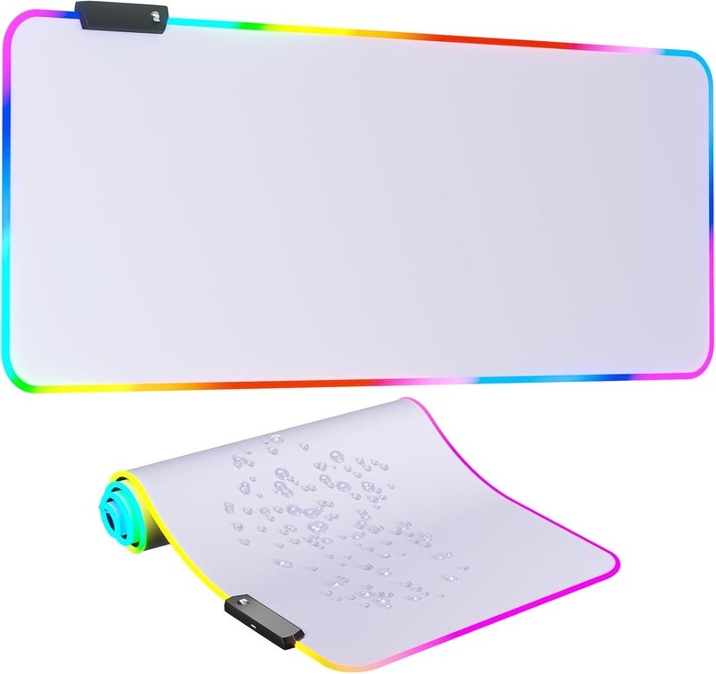 DR CATCH RGB Mousepad Led Mouse Pad, Large Mouse Pad,Led and Big Mouse mat(White) - Image 1