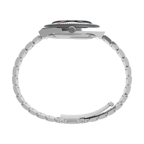 TIMEX ساعة Timex للرجال Q GMT 38 مم، قرص أسود، علبة من الفولاذ المقاوم للصدأ، سوار - Image 3