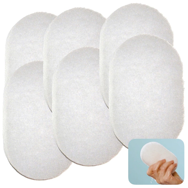 HartFelt Bath Sponges for Shower Oval Body Wash Scrubber for Exfoliating Skin Clean and Refresh Body Back Arms ChemicalFree Body Sponge Made in USA Pack of 6