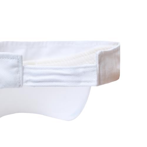 ANDICEQY Sport Sun Visor Hats Adjustable Empty Top Baseball Cap Cotton Ball Caps for Women and Men (White) - Image 5