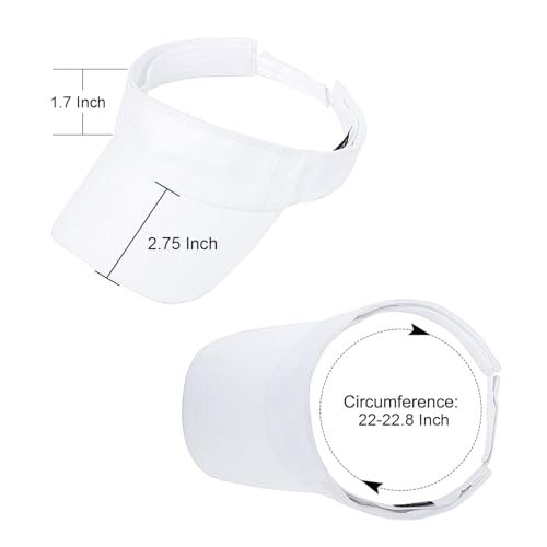 ANDICEQY Sport Sun Visor Hats Adjustable Empty Top Baseball Cap Cotton Ball Caps for Women and Men (White) - Image 2