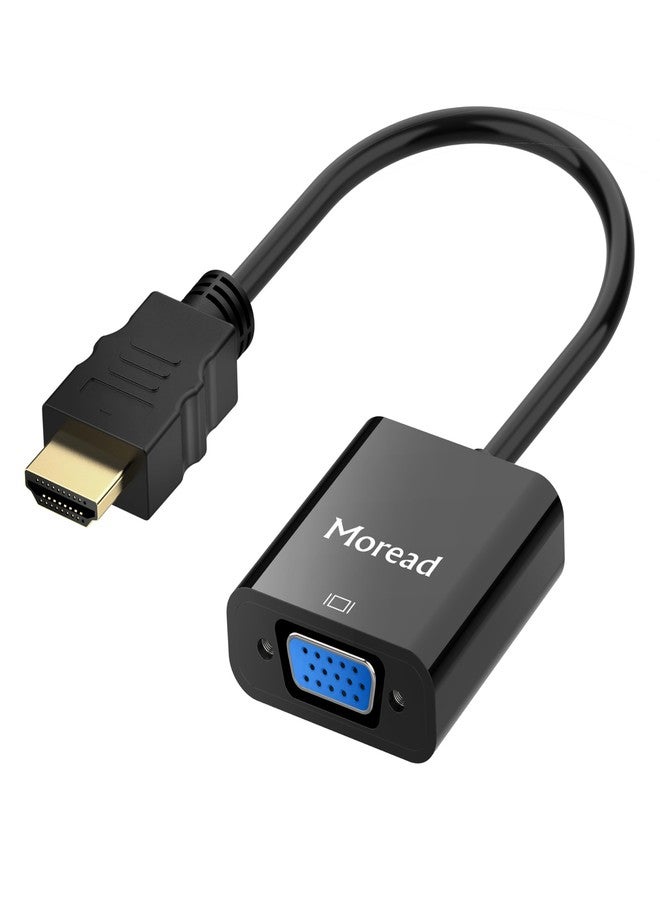 Moread HDMI to VGA, Gold-Plated HDMI to VGA Adapter (Male to Female) for Computer, Desktop, Laptop, PC, Monitor, Projector, HDTV, Chromebook, Raspberry Pi, Roku, Xbox and More - Black - Image 1