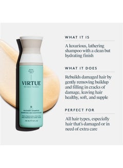 VIRTUE Virtue Recovery Sulfate Free Shampoo with Keratin and Baobab Seed Oil for Damaged Hair, Color Safe  - Image 2