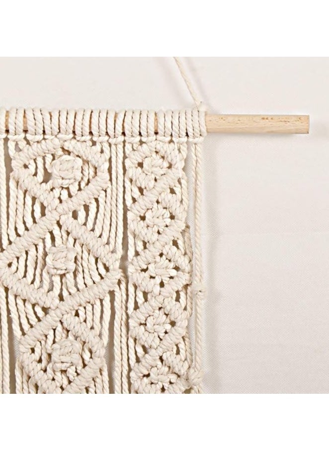 ماركة غير محددة - مكرمية من نسيج محبوك بتصميم بوهيمي للتعليق على الحائط وتزيين الشقق وعرف الاطفال وغرفة النوم - ديكور حفلات لتزيين الحائط، عاجي - Image 1