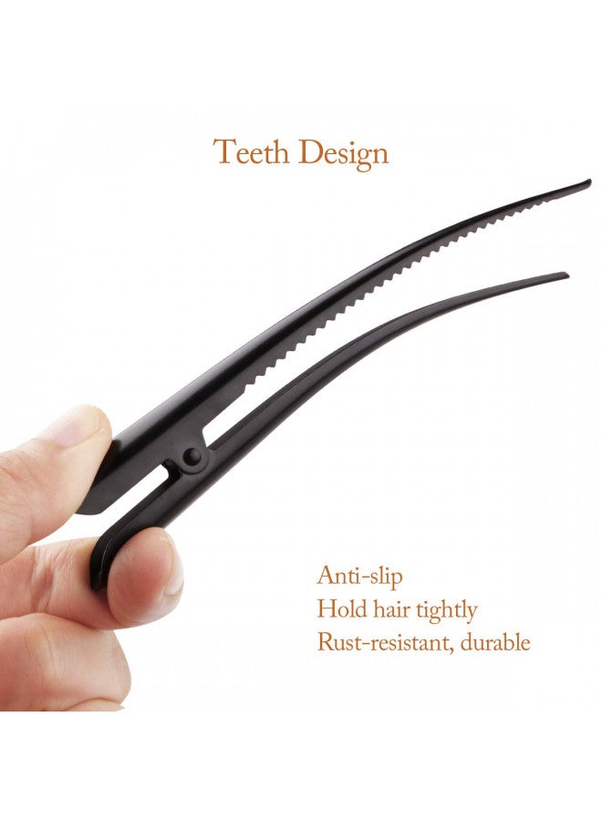 GLAMFIELDS Large Long Alligator Hair Clips for Styling Salon Sectioning, GLAMFIELDS 5 inch Rust-Proof Durable Non-Slip Duckbill Metal Clips for Women Thick and Thin Hair (6 Pack) Black - Image 1
