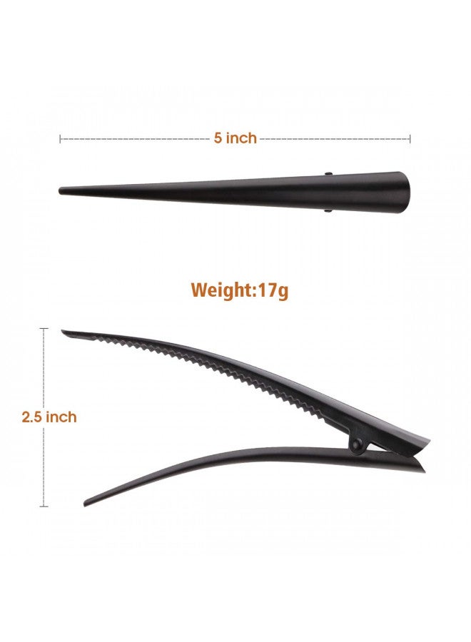 GLAMFIELDS Large Long Alligator Hair Clips for Styling Salon Sectioning, GLAMFIELDS 5 inch Rust-Proof Durable Non-Slip Duckbill Metal Clips for Women Thick and Thin Hair (6 Pack) Black - Image 2