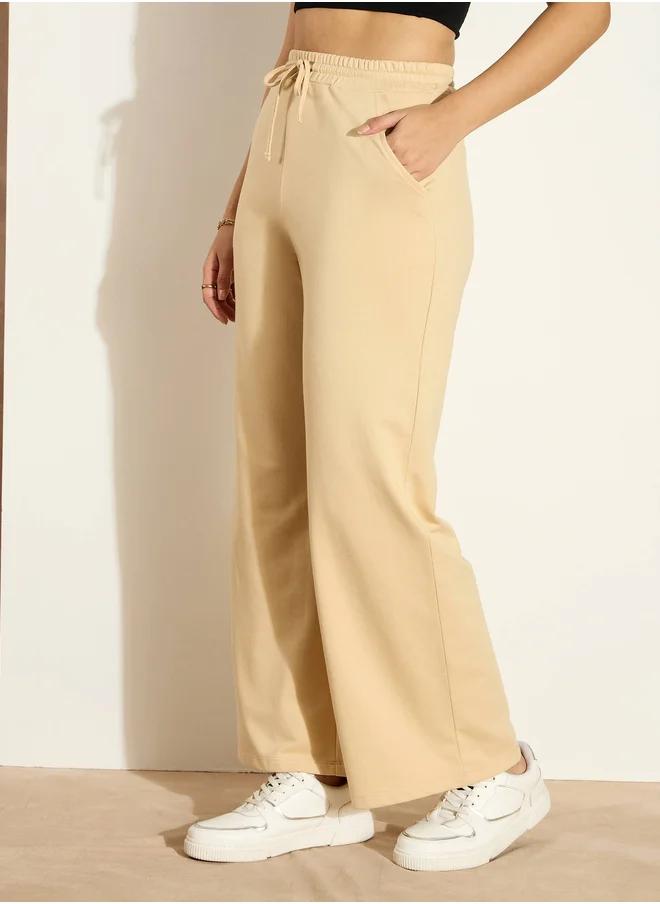 ساسافراس Mid Rise Wide Leg Terry Track Pants