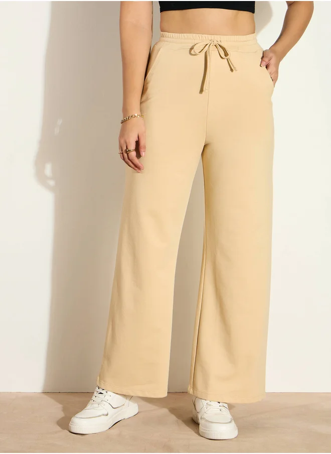 ساسافراس Mid Rise Wide Leg Terry Track Pants