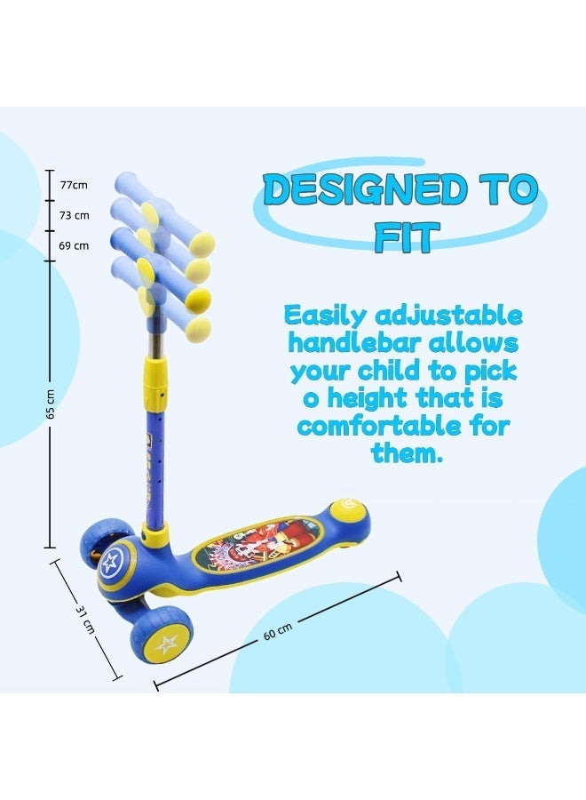 Scooters for Kids for 3 to 8 Years with Foldable & Height Adjustable Handle Kick Scooter with LED PU Wheels & Rear Brake & Music Kids Scooter Including Protective Gear Set - Image 4