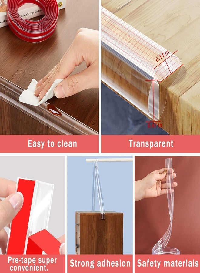 ENAHOLE Edge Protector for Sharp Edges (3 Meters) with 4 Corner Protector, Corner Protector for Baby, 3 Meter Edge Protector Tape with 4 Corner Protectors, Silicon, Transparent - Image 4