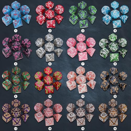 CiaraQ DND Dice Sets 26 X 7 Polyhedral Dice 182pcs with a Large Drawstring Bag MultiColor Engraved Gaming Dice for Dungeons and Dragons Role Playing Table Game - Image 5