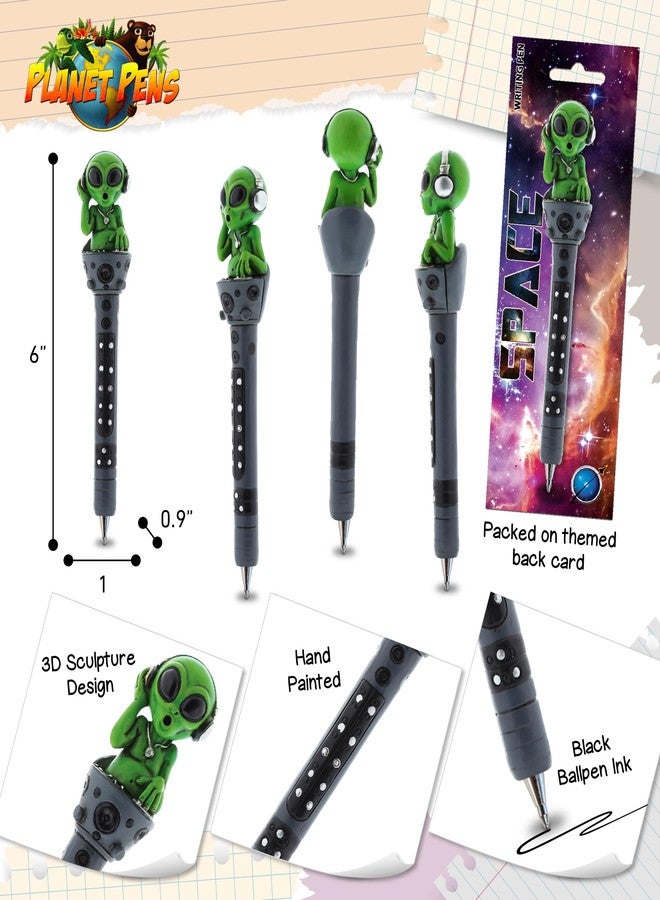 Planet Pens قلم بلانيت بينز الفضائي المبتكر - قلم حبر جاف ممتع وفريد من نوعه للأطفال والكبار، قلم كتابة فضائي لطيف مستوحى من الخيال العلمي، أداة مثالية لتزيين مكتب المدرسة أو المكتب - Image 3