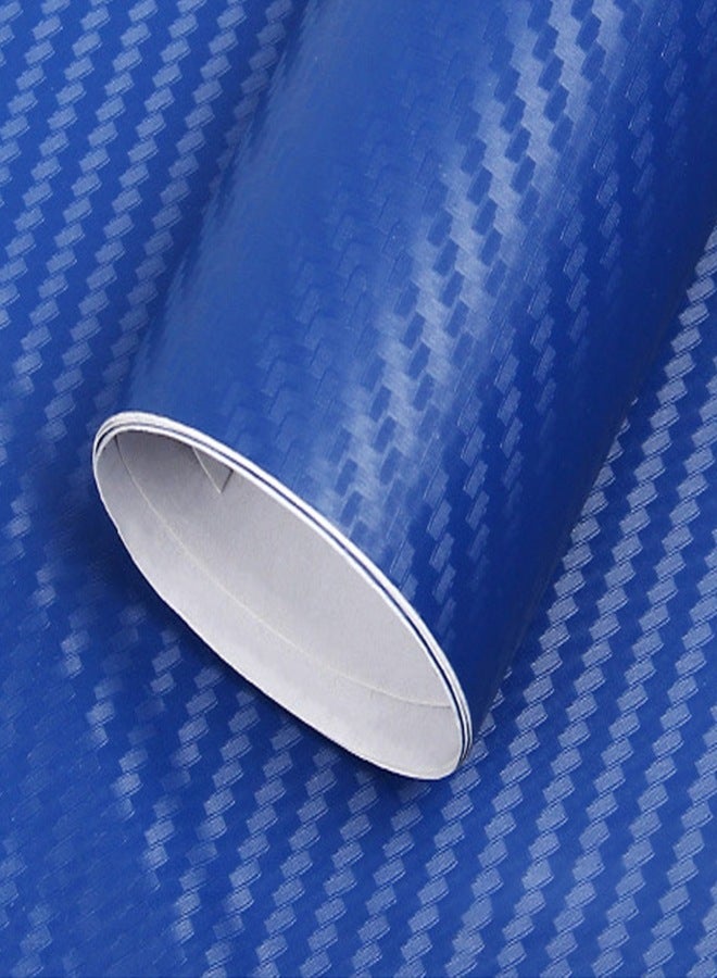 Carbon Fiber Style Wrapping Film 3D Thickened Car Exterior Decorative Protection Wrap Roll Stickers Decal Blue 1.52mx30cm - Image 4