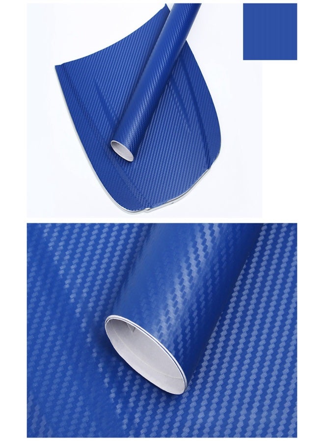 Carbon Fiber Style Wrapping Film 3D Thickened Car Exterior Decorative Protection Wrap Roll Stickers Decal Blue 1.52mx30cm - Image 1