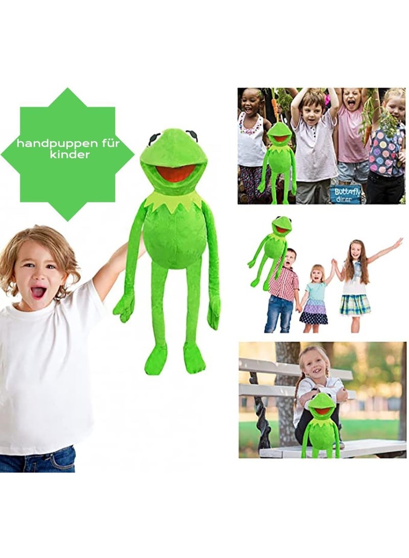 Muppets Hand puppet Kermit The Frog for Kids Frog Plush Toy Kermit Doll Anime Gifts with 50 Stickers - Image 3