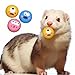BESNEW Natural Rubber Squeaker Toys for FerretHigh Elasticity Ferret Latex Squeaker Balls 3 PackTough Teething Toys Big Eyes Printed Toy Ball for Small DogsEasy to Clean - Image 3