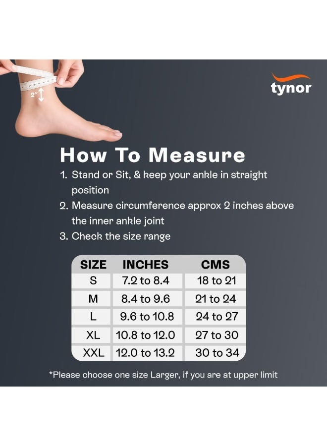 TYNOR Ankle Binder Air Pro, Black & Orange, XL, 1 Unit - Image 3