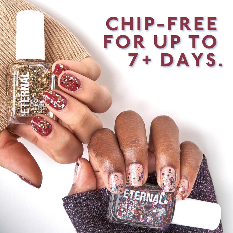 Eternal Glitter Nail Polish Set for Women (CHEERS) - Gold Nail Polish Set for Girls | Long Lasting & Quick Dry Nail Polish Kit for Home DIY Manicure & Pedicure | Made in USA, 13.5mL (Set of 5) - Image 4