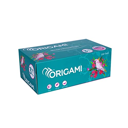 Origami 3 Ply Premium Facial Tissue Box | Car Tissue - Pack of 6 (100 Pulls Per Box, 600 Sheets) - Image 2