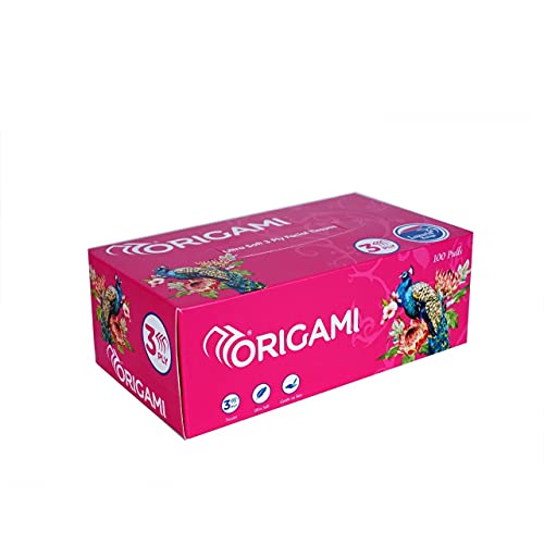 Origami 3 Ply Premium Facial Tissue Box | Car Tissue - Pack of 6 (100 Pulls Per Box, 600 Sheets) - Image 3