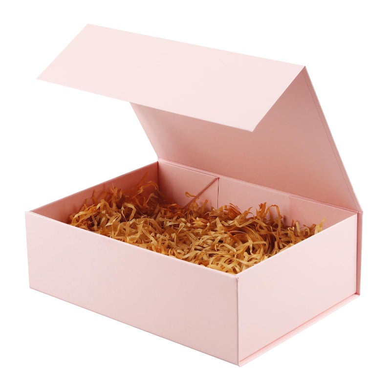 Rsgift Pink Gift Box,Collapsible 7.8 x7x 3.1 Inches Gift Box with Lid,Magnetic Closure Matte Textured Finish Box for Wedding Gifts - Image 1