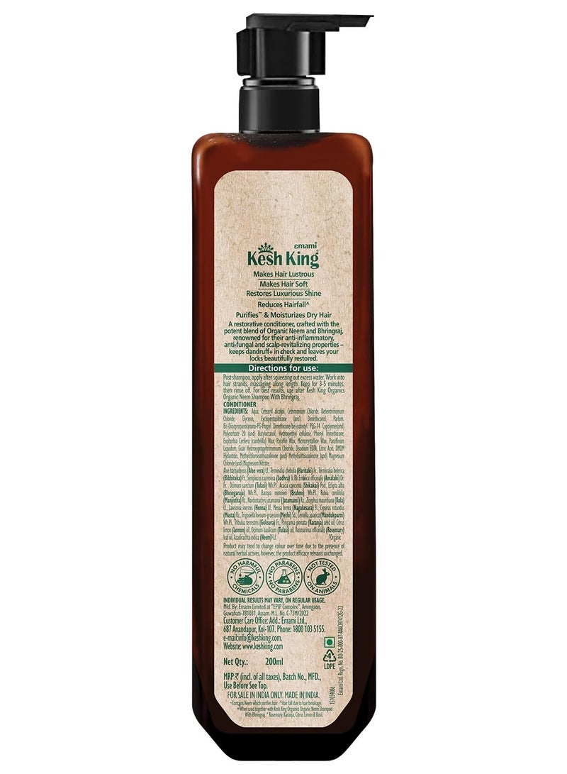 Kesh King Organics Anti Dandruff Conditioner with Organic Neem & Bhringraj, Reduces Hairfall & Revitalizes Scalp for Visibly Soft & Smooth Hair, 200ml - Image 2