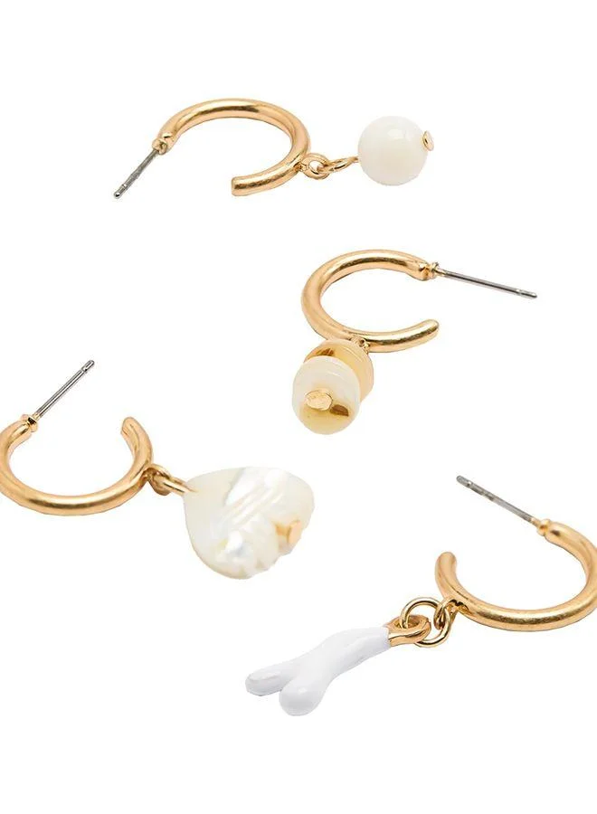Parfois Set Of Hoop Earrings With Shells