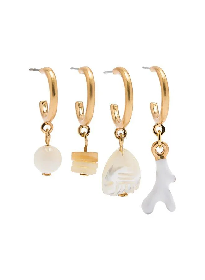 Parfois Set Of Hoop Earrings With Shells