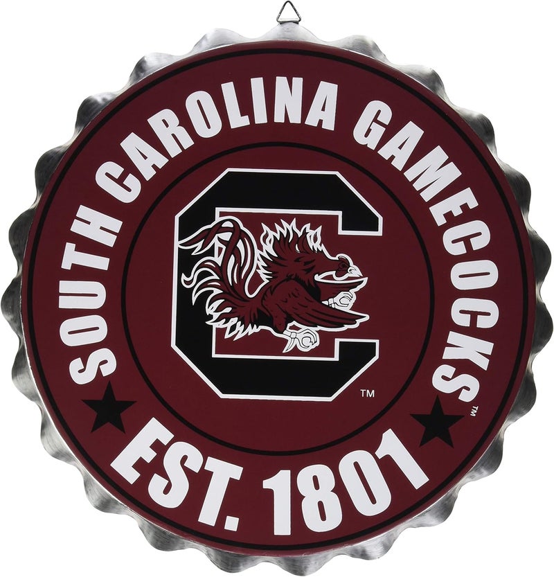 NCAA Team Logo Metal Bottle Cap Hanging Wall Sign
