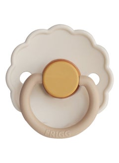 FRIGG Daisy Block Latex Baby Pacifier, 0-6 Months, Pack of 1, Size 1 - Chamomile  - Image 2
