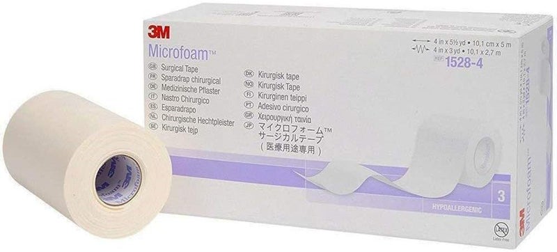 3M Microfoam Surgical Tape 4" x 5.5 Yards - Hypoallergenic Foam Tape for Medical Use - Image 2