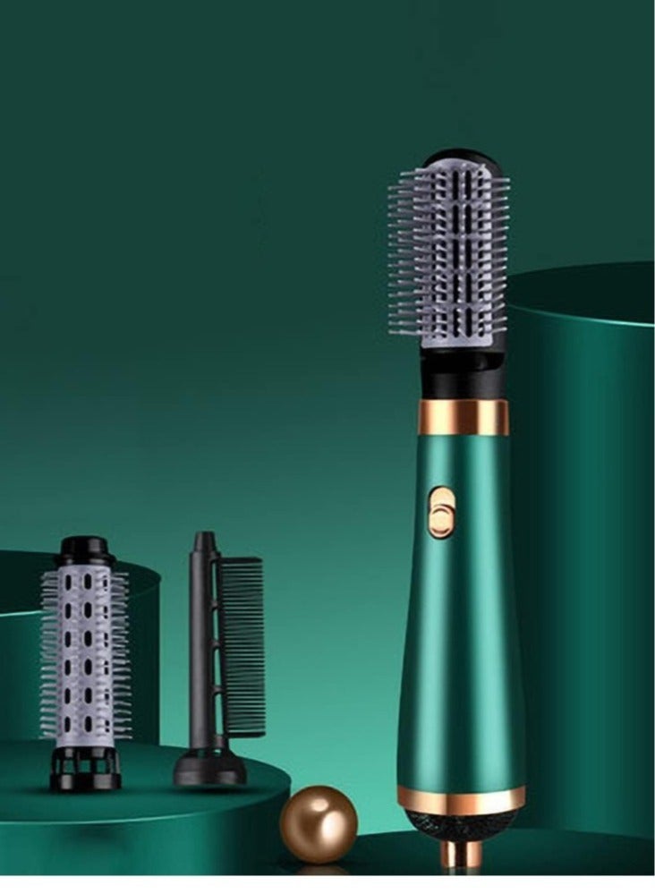 ELTRAZONE 3 in 1 Hair Dryer Brushes Electric Blow Rotating Hot Air Comb For Curler Straightener Professional Negative Ionic Hair Styler (green) - Image 1