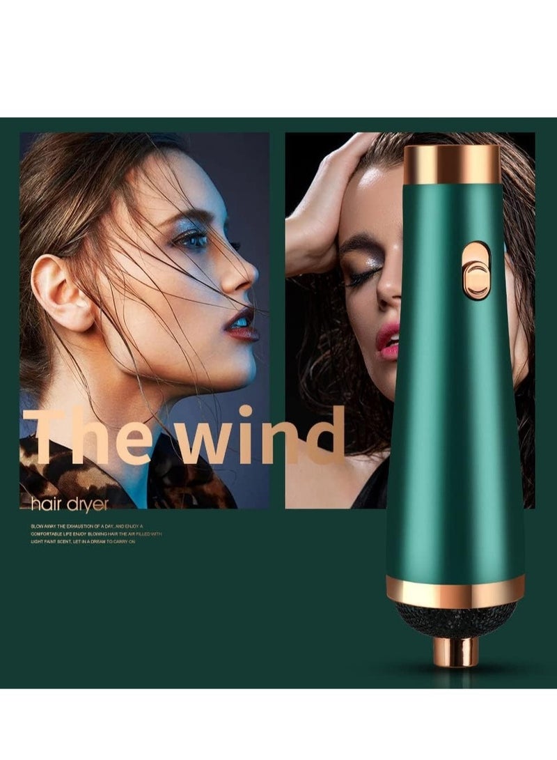 ELTRAZONE 3 in 1 Hair Dryer Brushes Electric Blow Rotating Hot Air Comb For Curler Straightener Professional Negative Ionic Hair Styler (green) - Image 2