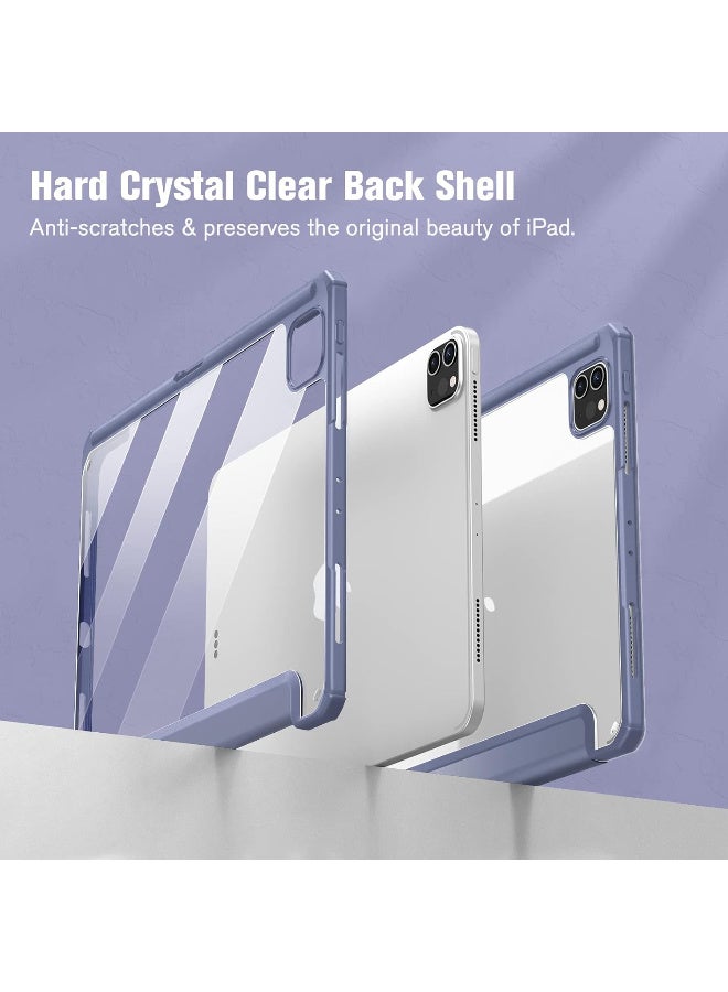 Case Compatible with iPad Pro 11 inch (3rd/2nd/1st Generation, 2021/2020/2018 model) - [Ultra Slim] Shockproof Clear Cover w/Pencil Holder, Auto Wake/Sleep, (Cloudy Blue) - Image 4