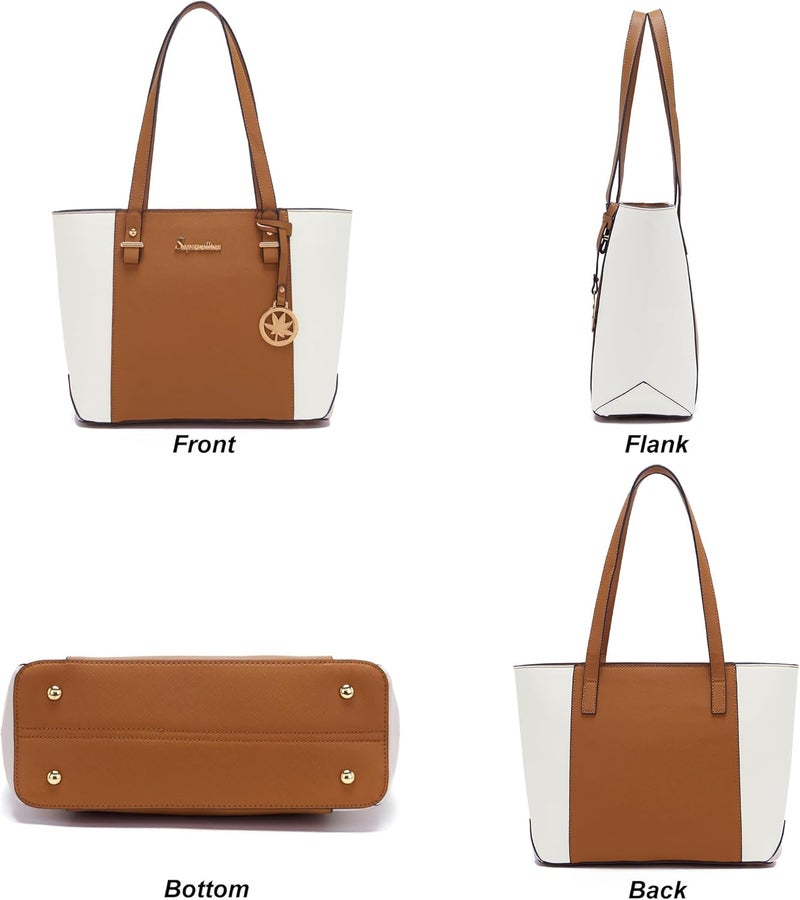 Soperwillton Handbags and Purses for Women Shoulder Tote Bags Top Handle Satchel Purse Set 5pcs - Image 2