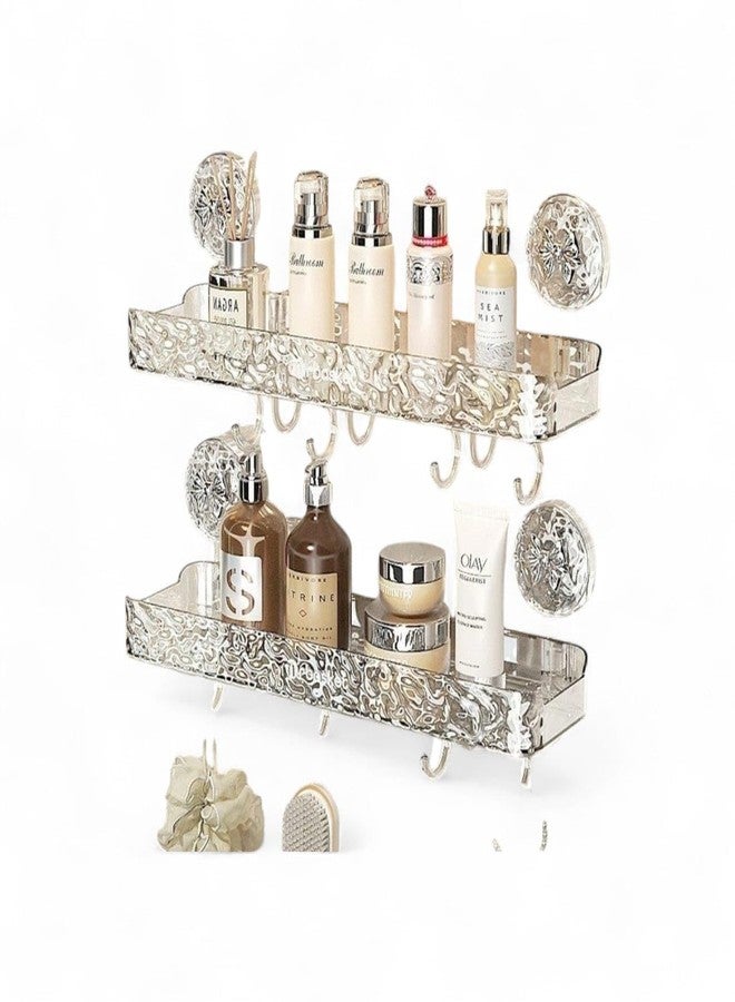 Piercell ENTERPRISE Textured Bathroom Shelf Stylish Storage & Modern Finish Self-Adhesive Shelf/Storage Organizer for Bathroom and Kitchen Corner Wall Mounted Rack Shelf Bathroom Accessories