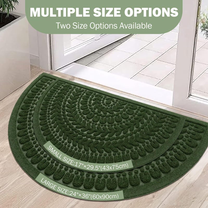 RORA Half Circle Door Mat Front Door Mat Outside Entrance Welcome Mats Outdoor Indoor Semicircular Doormat for Outdoor Half Round Door Mats for Garage Muddy Paws 17â€x30â€ - Image 5