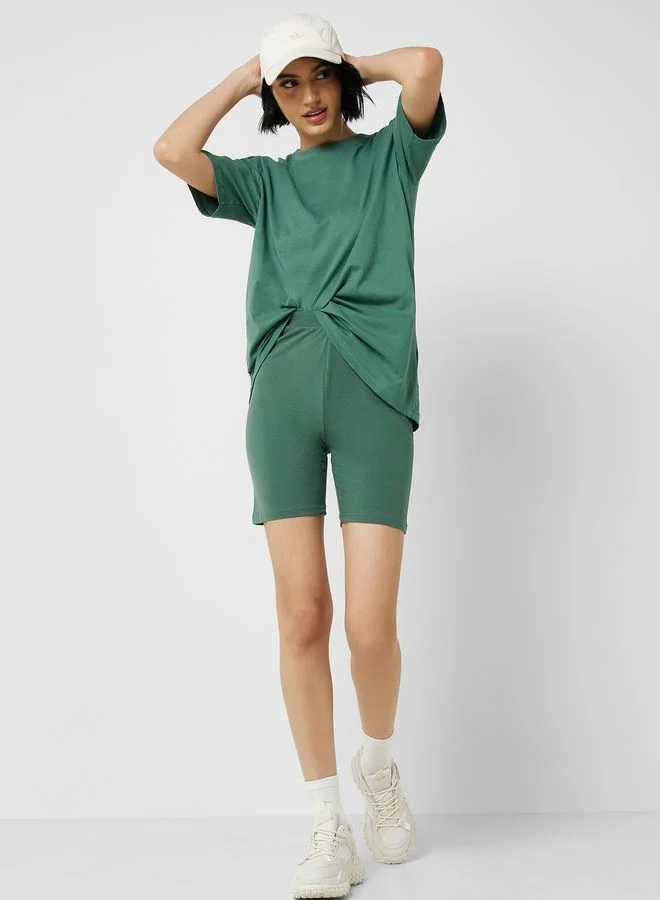 Ginger Basics Oversized T-Shirt & Cycling Shorts Set