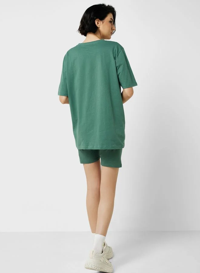 Ginger Basics Oversized T-Shirt & Cycling Shorts Set