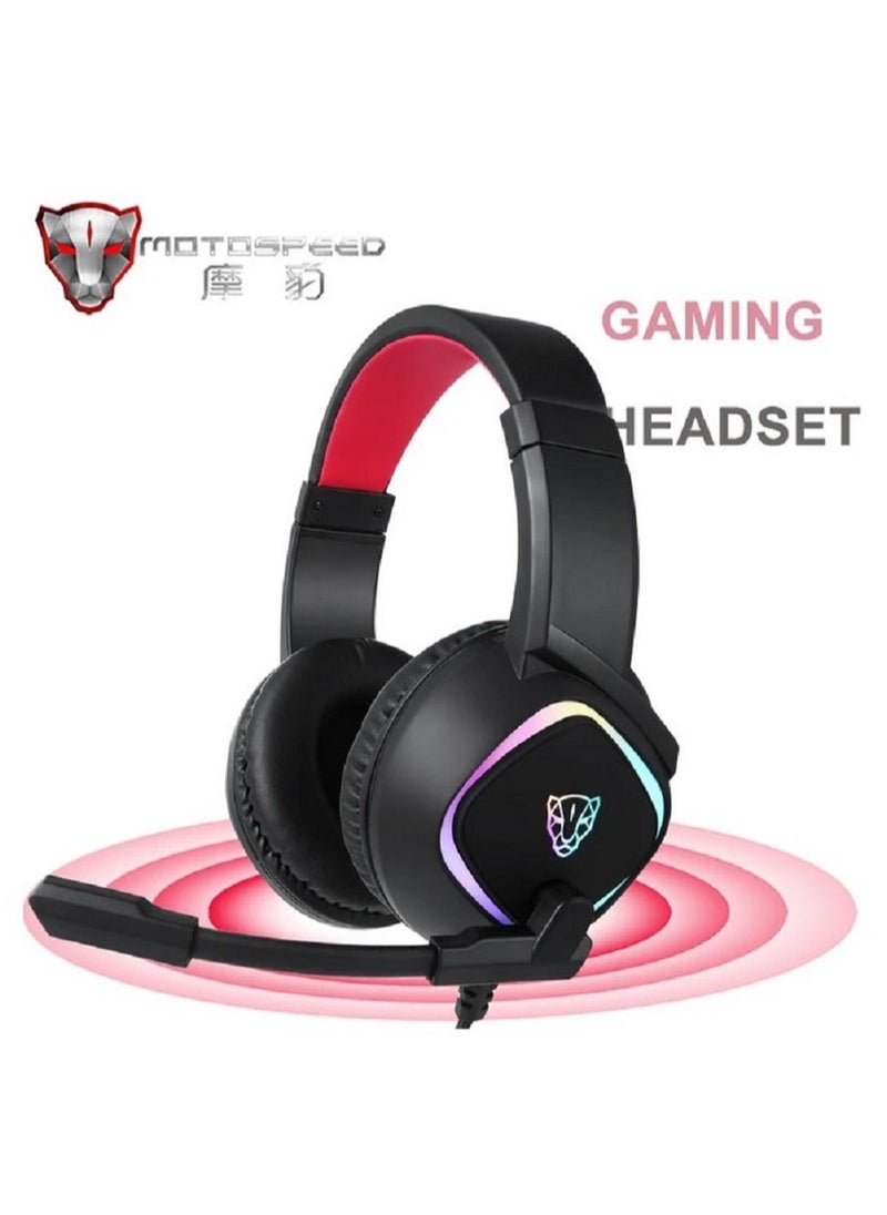 Motospeed - Motospeed G750 RGB Wired Black-Red Gaming Headphone - Image 1