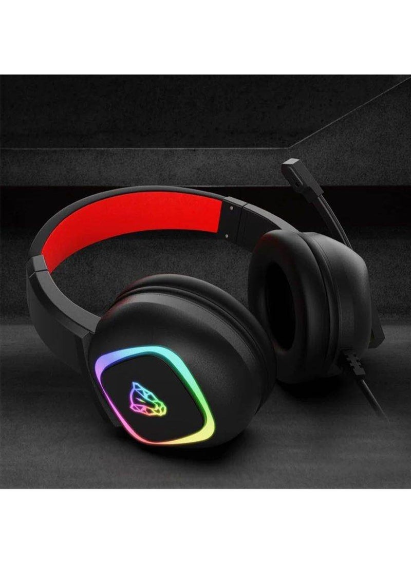 Motospeed - Motospeed G750 RGB Wired Black-Red Gaming Headphone - Image 1