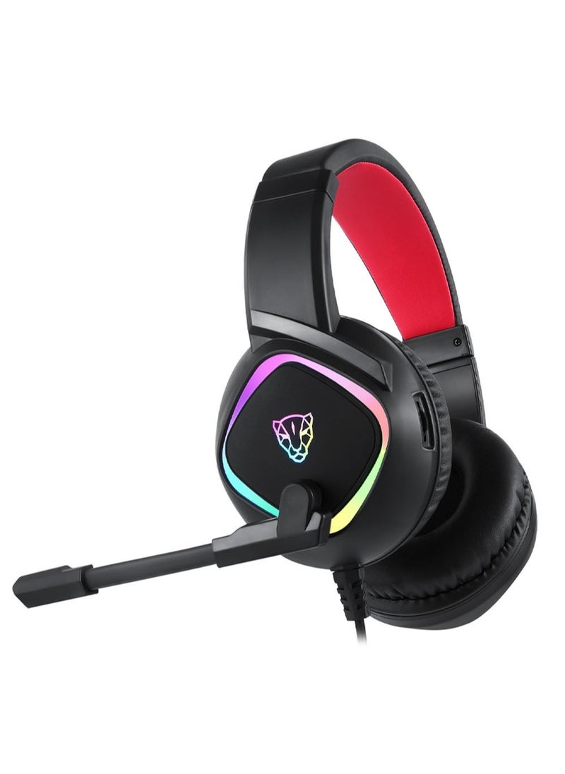 Motospeed - Motospeed G750 RGB Wired Black-Red Gaming Headphone - Image 1