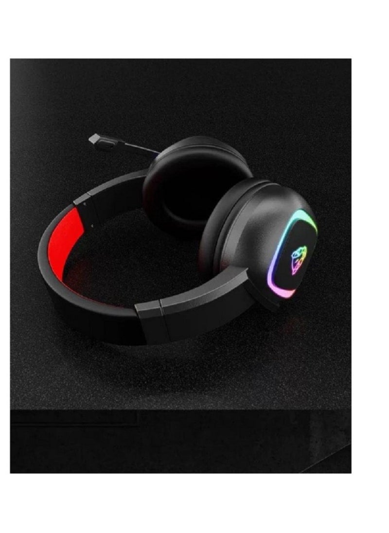 Motospeed - Motospeed G750 RGB Wired Black-Red Gaming Headphone - Image 1