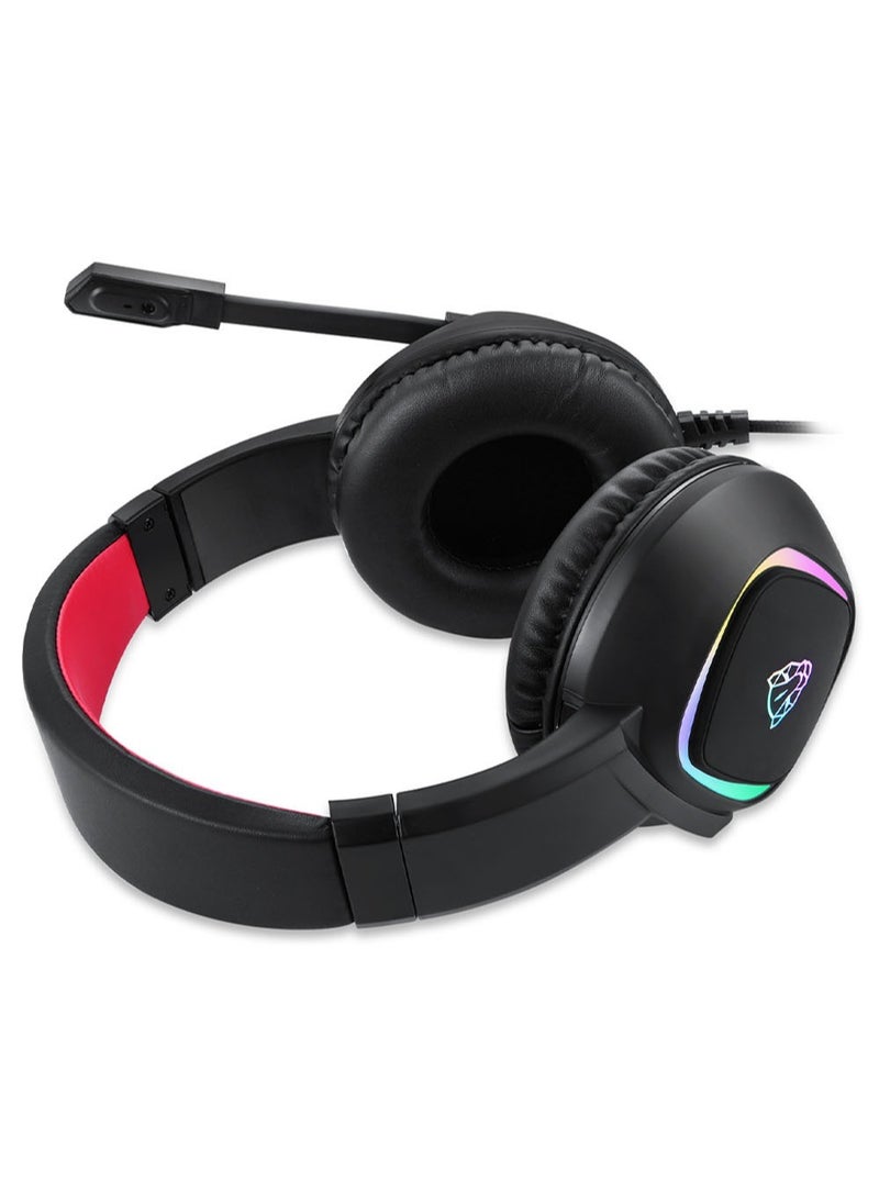 Motospeed - Motospeed G750 RGB Wired Black-Red Gaming Headphone - Image 1
