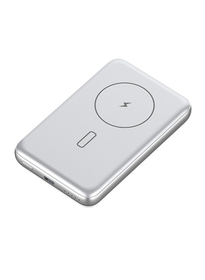 iOsuite 10,000 mAh Mag Safe Power Bank  (PD20W+Magnetic Wireless 15W ) Silver  - Image 1
