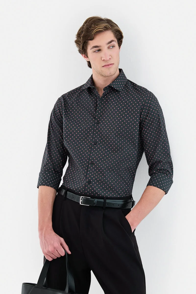 سنيتش Slim Fit 100% Cotton Printed Shirt